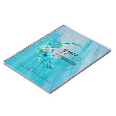 Grace en Sterke Inspirerend Blauwe Floral Notitieboek (Linkerzijde)