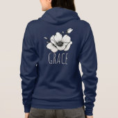 Grace Floral Line Art Hoodie (Achterkant)