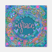 Grace  Fun Floral Modern Inspirity Magneet (Voorkant)