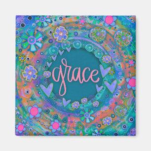 Grace Fun Floral Modern Inspirity Magneet