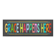 Grace gebeurt hier Colorful Christelijk Chalkboard