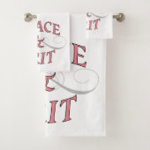 Grace & Grit in roze en grijs Bad Handdoek (Insitu)