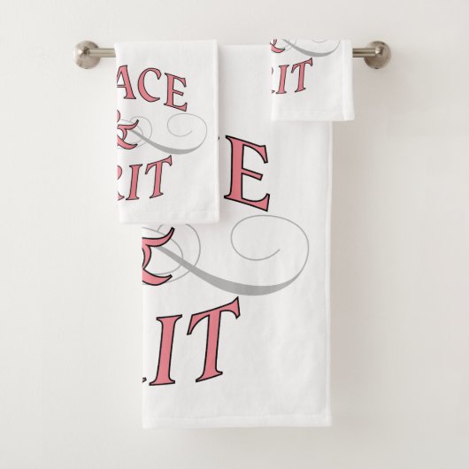 Grace & Grit in roze en grijs Bad Handdoek (Insitu)