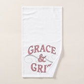 Grace & Grit in roze en grijs Bad Handdoek (Handdoek)