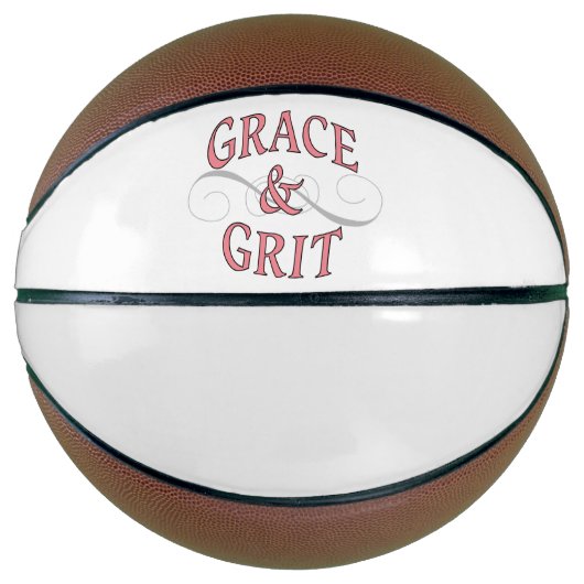 Grace & Grit in roze en grijs Basketbal (Voorkant)