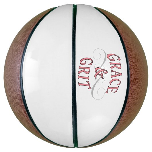 Grace & Grit in roze en grijs Basketbal (Verticaal)