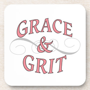 Grace & Grit in roze en grijs Bier Onderzetter