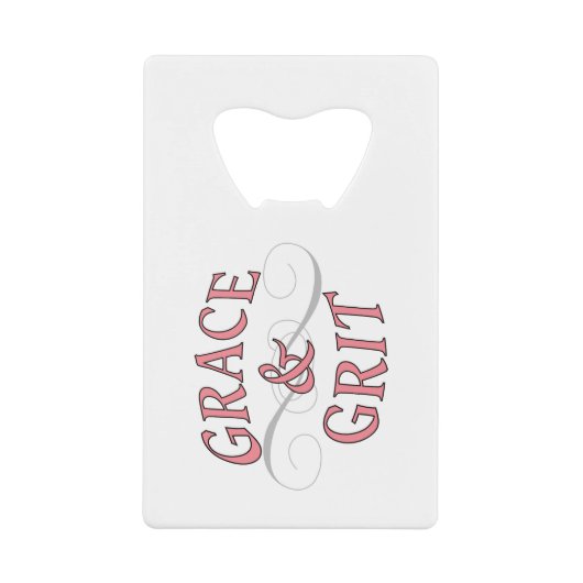 Grace & Grit in roze en grijs Creditkaart Flessenopener (Voorkant)