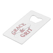 Grace & Grit in roze en grijs Creditkaart Flessenopener (Voorkant Gekanteld)