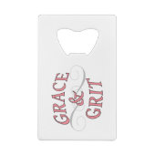 Grace & Grit in roze en grijs Creditkaart Flessenopener (Achterkant)