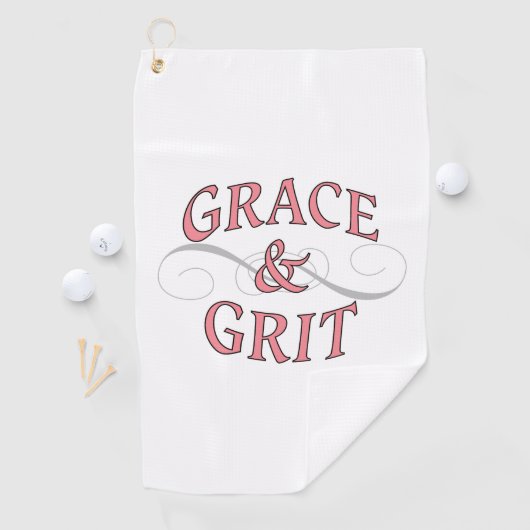 Grace & Grit in roze en grijs Golfhanddoek (Insitu)