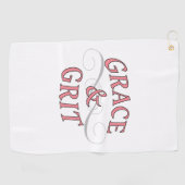 Grace & Grit in roze en grijs Golfhanddoek (Horizontaal)