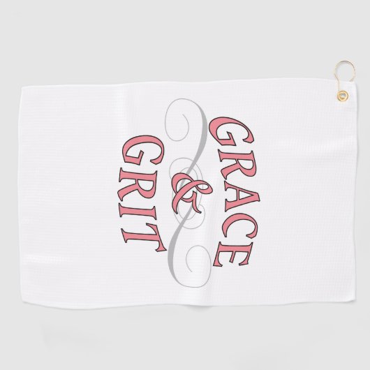 Grace & Grit in roze en grijs Golfhanddoek (Horizontaal)