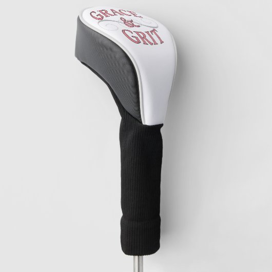 Grace & Grit in roze en grijs Golfheadcover (Schuin)