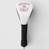 Grace & Grit in roze en grijs Golfheadcover (Voorkant)