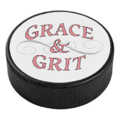 Grace & Grit in roze en grijs Hockey Puck (3/4)