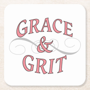 Grace & Grit in roze en grijs Kartonnen Onderzetters