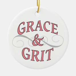 Grace & Grit in roze en grijs Keramisch Ornament