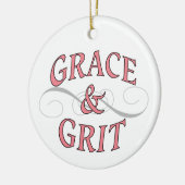 Grace & Grit in roze en grijs Keramisch Ornament (Links)