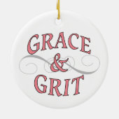 Grace & Grit in roze en grijs Keramisch Ornament (Achterkant)
