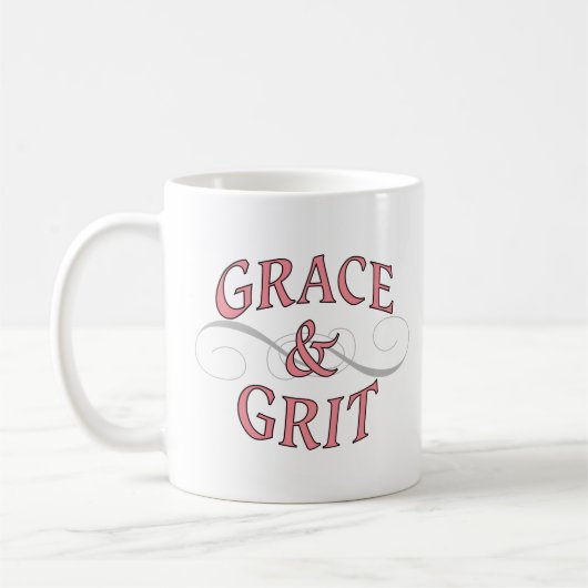 Grace & Grit in roze en grijs Koffiemok (Links)