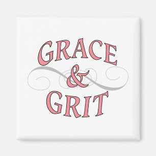 Grace & Grit in roze en grijs Magneet