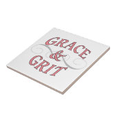 Grace & Grit in roze en grijs Tegeltje (Zijkant)