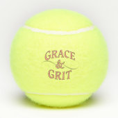 Grace & Grit in roze en grijs Tennisballen (Achterkant)