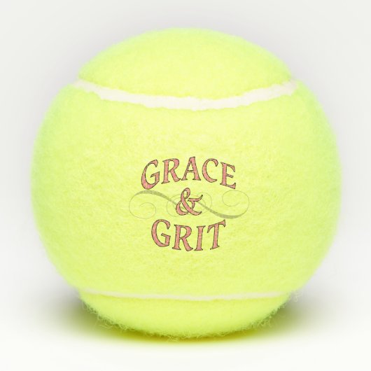 Grace & Grit in roze en grijs Tennisballen (Achterkant)