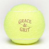 Grace & Grit in roze en grijs Tennisballen (Voorkant)
