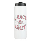 Grace & Grit in roze en grijs Thermosbeker (Voorkant)