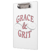 Grace & Grit Woorden in roze en grijs Klembord (Links)