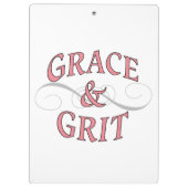 Grace & Grit Woorden in roze en grijs Klembord (Achterkant)
