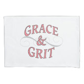 Grace & Grit Woorden in roze en grijs Kussensloop (Voorkant)