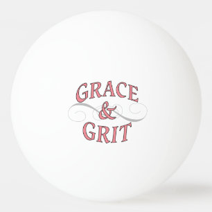 Grace & Grit Woorden in roze en grijs Pingpongbal