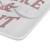 Grace & Grit Woorden in roze en grijs Snijplank (Hoek)