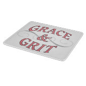 Grace & Grit Woorden in roze en grijs Snijplank (Hoek)