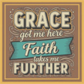 Grace heeft me hier retro design gebracht sticker (Voorkant)