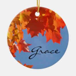Grace Holiday ornamenten Sinaasappel Bladeren Blau