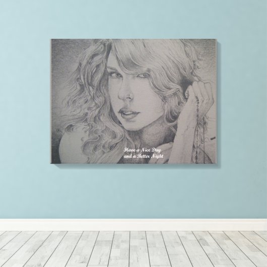 Grace in Ash: Portret van schoonheid Canvas Print (Insitu (Houten vloer))