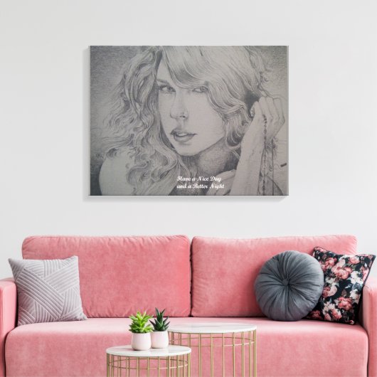 Grace in Ash: Portret van schoonheid Canvas Print (Insitu (Woonkamer))