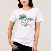 Grace in Bloom" – Inspirational Floral Art Tee Tri-Blend Shirt (Voorkant)