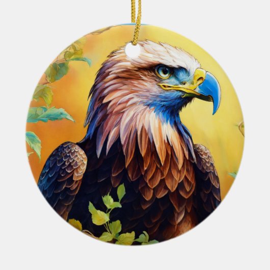 "Grace in Flight: Majestic Eagle Art" Keramisch Ornament (Voorkant)