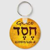 Grace in Hebrew Sleutelhanger (Voorkant)