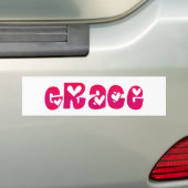 Grace in het hart bumpersticker (Op auto)