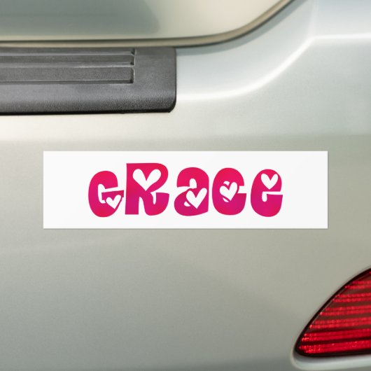 Grace in het hart bumpersticker (Op auto)
