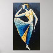 Grace in Motion: een moderne muze in het tradition Poster (Voorkant)