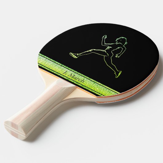 Grace in Motion: Het silhouet van snelheid Tafeltennisbatje (Voorkant Gekanteld)