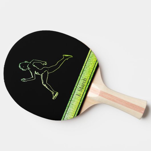 Grace in Motion: Het silhouet van snelheid Tafeltennisbatje (Zijkant)