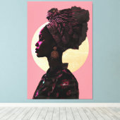 Grace in Pink: Afrikaanse erfgoedmuze Canvas Afdruk (Insitu (Houten vloer))